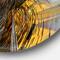 Designart - Fractal Yellow Connected Stripes' Abstract Circle Metal Wall Art